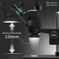 2uul MicroScope MC7060-A1 7-60X Synchronous Zoom Trinocular Microscope for PCB Micro-Work 856