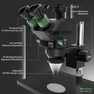 2uul MicroScope MC7060-A1 7-60X Synchronous Zoom Trinocular Microscope for PCB Micro-Work 856