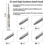 BST-9908 6 IN 1 Adjustable Torque Screwdriver Set with 5Pcs S2 Screwdriver Bits For Mobile Phone Computer Repair Openning Tool 861
