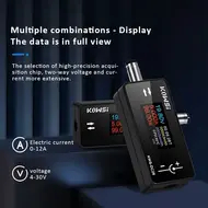 KWS-DC28 Interface Tester 4-30V 12A Voltage Current Tester Digital Voltmeter Ammeter 0.96 Inch TFT Color Screen Power Meter 878