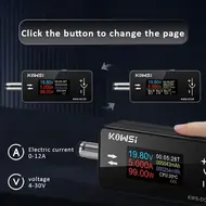 KWS-DC28 Interface Tester 4-30V 12A Voltage Current Tester Digital Voltmeter Ammeter 0.96 Inch TFT Color Screen Power Meter 878