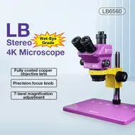 LuBan LB-6560 Microscope Professional Wet-Eye Stereo Continuous Trinocular Microscope Mobile Phone PCB Magnify Repair Tools 886