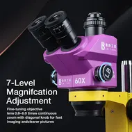 LuBan LB-6560 Microscope Professional Wet-Eye Stereo Continuous Trinocular Microscope Mobile Phone PCB Magnify Repair Tools 886