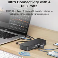 Orico DKA19 19-in-1 5Gbps Type-C HDMI VGA RJ45 SD/TF Headphone Desktop Docking Station 914