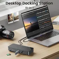 Orico DKA19 19-in-1 5Gbps Type-C HDMI VGA RJ45 SD/TF Headphone Desktop Docking Station 914