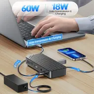 Orico DKA19 19-in-1 5Gbps Type-C HDMI VGA RJ45 SD/TF Headphone Desktop Docking Station 914