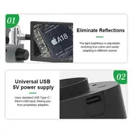 Relife RL-033E 32 LEDs Adjustable Brightness Microscope Light Source 866