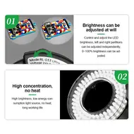 Relife RL-033 Ultra 105 LEDs Dual Zone Adjustable Brightness Microscope Ring Light Source 863