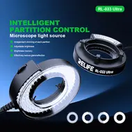 Relife RL-033 Ultra 105 LEDs Dual Zone Adjustable Brightness Microscope Ring Light Source 863