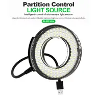 Relife RL-033 Ultra 105 LEDs Dual Zone Adjustable Brightness Microscope Ring Light Source 863
