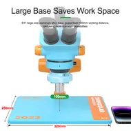 RELIFE RL-M5T-B11 0.7-5.0 Continuous Zoom Trinocular HD Microscope with Large Base Design Phone PCB Electronic Repair Microscope 835