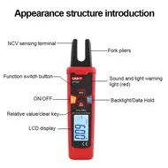 ​UNI-T UT256 60A AC/DC Fork Meter/True RMS Auto-Range Digital Clamp Ammeter/Electrical Universal Meter 805