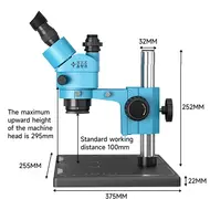 Xinzhizao X3 Max 7-45X Synchronous Zoom Trinocular Stereo Microscope with Aluminum Alloy Base Mobile Phone, and Computer Repair 806
