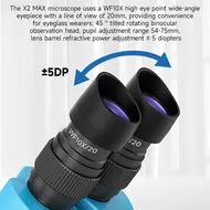 Xinzhizao X3 Max 7-45X Synchronous Zoom Trinocular Stereo Microscope with Aluminum Alloy Base Mobile Phone, and Computer Repair 806