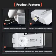 YCS 3W Portable UV Green Oil Fast Curing Lamp Built-in Battery 852