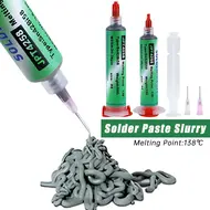 Low Temp Solder Paste for SMD IC BGA PCB Repair 138°C Lead-free Soldering Paste Needle Syringe Flux Tin No Clean Paste Welding 826