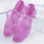 2025 New Arrival Fashion Slides Womens Jelly Flats Shoes Transparent Sandals Anti-slip Round Female Casual Non-slip Woman Sandal 924