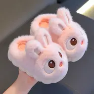 ​2025 New Cute Rabbit Children's Cartoon Winter Slippers Comfortable Warm House Shoes Boys Girls Indoor Home Fluffy Slippers 928