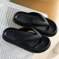 Soft Sole EVA Women's Flip Flops Wholesale 2025 Summer Beach Non-slip Cloud Slippers Women Thick Platform Clip Toe Bathroom Slides 959