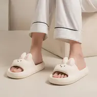 Cartoon Rabbit Slippers Women Men Couples House Slides Shower Beach Sandals Soft EVA Thick Sole Cute Bathroom Non Slip Shoes 931