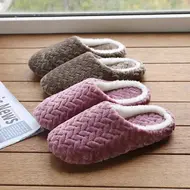 Unisex Fluffy Home Slippers Soft Lightweight Anti Slip Comfortable Indoor Slides for Autumn Winter 965