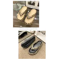 2025 Women Plaid Thong Flip Flops Summer Thick Platform Slides Ladies Non Slip Clip Toe Slippers Soft Casual Outdoor Beach Shoes 929