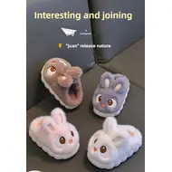 ​2025 New Cute Rabbit Children's Cartoon Winter Slippers Comfortable Warm House Shoes Boys Girls Indoor Home Fluffy Slippers 928