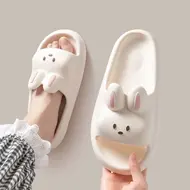 Cartoon Rabbit Slippers Women Men Couples House Slides Shower Beach Sandals Soft EVA Thick Sole Cute Bathroom Non Slip Shoes 931