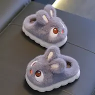 ​2025 New Cute Rabbit Children's Cartoon Winter Slippers Comfortable Warm House Shoes Boys Girls Indoor Home Fluffy Slippers 928