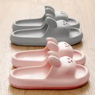 Cartoon Rabbit Slippers Women Men Couples House Slides Shower Beach Sandals Soft EVA Thick Sole Cute Bathroom Non Slip Shoes 931