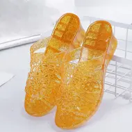 2025 New Arrival Fashion Slides Womens Jelly Flats Shoes Transparent Sandals Anti-slip Round Female Casual Non-slip Woman Sandal 924