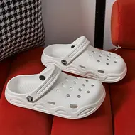 Summer Comfortable Clogs Slippers for Women Lightweight Anti Slip Beach Sandals Woman Fashion White EVA Waterproof Garden Shoes 961