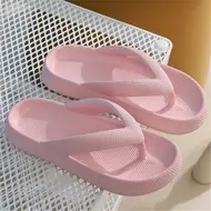 Soft Sole EVA Women's Flip Flops Wholesale 2025 Summer Beach Non-slip Cloud Slippers Women Thick Platform Clip Toe Bathroom Slides 959