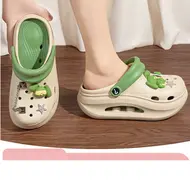 Women's summer thick bottom high elastic waterproof EVA clogs shoes comfortable sandals non-slip half slippers beach shoes 937