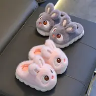 ​2025 New Cute Rabbit Children's Cartoon Winter Slippers Comfortable Warm House Shoes Boys Girls Indoor Home Fluffy Slippers 928