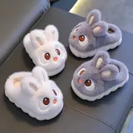 ​2025 New Cute Rabbit Children's Cartoon Winter Slippers Comfortable Warm House Shoes Boys Girls Indoor Home Fluffy Slippers 928