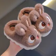​2025 New Cute Rabbit Children's Cartoon Winter Slippers Comfortable Warm House Shoes Boys Girls Indoor Home Fluffy Slippers 928