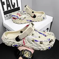 Plus Size 47 Summer Men Sandals Clogs Outdoor Garden Clogs Hole Shoes Male Casual Shoes Water Shoes Comfort Home Soft Slippers 957