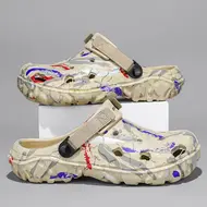 Plus Size 47 Summer Men Sandals Clogs Outdoor Garden Clogs Hole Shoes Male Casual Shoes Water Shoes Comfort Home Soft Slippers 957