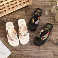 2025 Fashion Women Flip Flops Summer Beach Platform Slippers Casual Outside Wedges Sandals Summer Women Shoes 923
