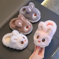 ​2025 New Cute Rabbit Children's Cartoon Winter Slippers Comfortable Warm House Shoes Boys Girls Indoor Home Fluffy Slippers 928