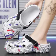 Plus Size 47 Summer Men Sandals Clogs Outdoor Garden Clogs Hole Shoes Male Casual Shoes Water Shoes Comfort Home Soft Slippers 957