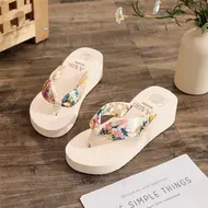 2025 Fashion Women Flip Flops Summer Beach Platform Slippers Casual Outside Wedges Sandals Summer Women Shoes 923
