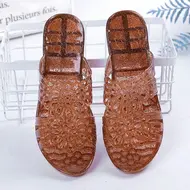 2025 New Arrival Fashion Slides Womens Jelly Flats Shoes Transparent Sandals Anti-slip Round Female Casual Non-slip Woman Sandal 924