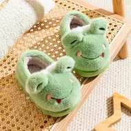 Autumn Winter Children Cotton Slippers For Girls Boys Cute Cartoon Baby Flip Flops Plus Velvet Warm Kids Anti-slip Home Shoes 930