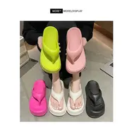 ​Wedges Slippers Women Summer High Heels Flip Flops Fashion Clip Toe Flat Sandals Thick Platform Indoor Beach Shoes Woman Slides 966
