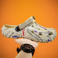 Plus Size 47 Summer Men Sandals Clogs Outdoor Garden Clogs Hole Shoes Male Casual Shoes Water Shoes Comfort Home Soft Slippers 957