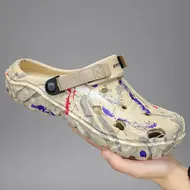 Plus Size 47 Summer Men Sandals Clogs Outdoor Garden Clogs Hole Shoes Male Casual Shoes Water Shoes Comfort Home Soft Slippers 957