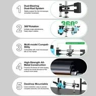 Relife MS2 Pro Universal Dual-Bearing Dual-Rod Microscope Stand for Most Microscope 919