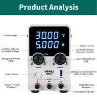 Yihua 305D-V 30V/5A Adjustable Regulated DC Voltage and Current  Switch Power Supply 920
